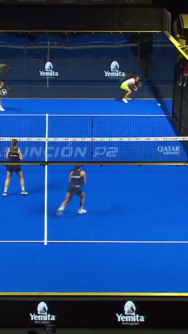 Castello hits a quick forehand winner, to win the long rally