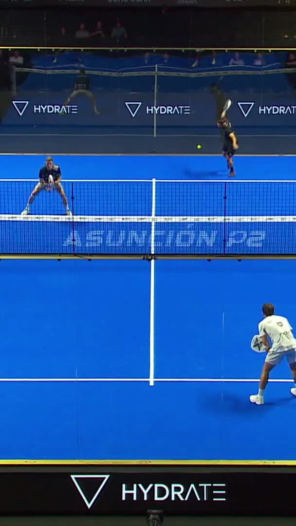 Lijo sends it out of the court with a great x4 shot at the net to win the game