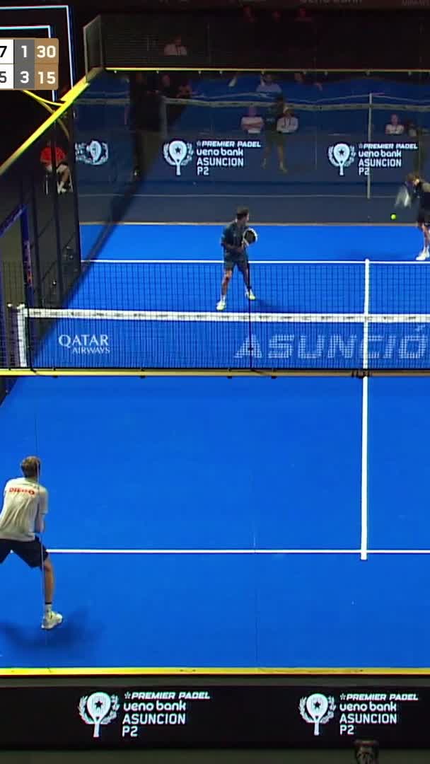 Ruiz smashes it with power to win the point