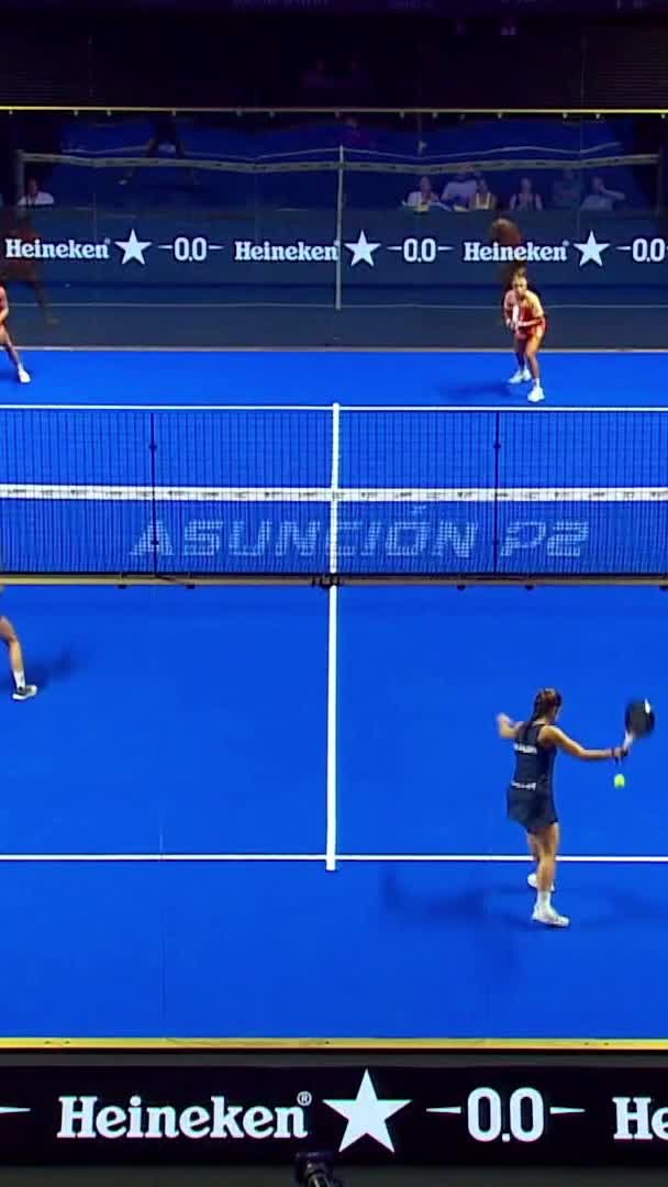 Goenaga hits a well placed forehand shot