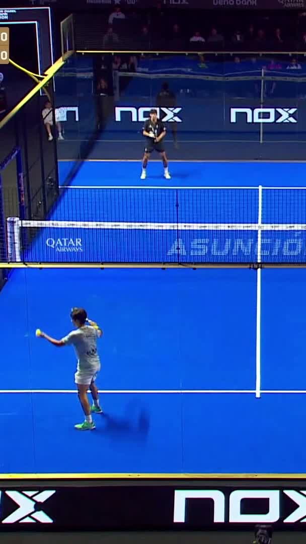 Coello executes a powerful x4 to Break the opponents' serve
