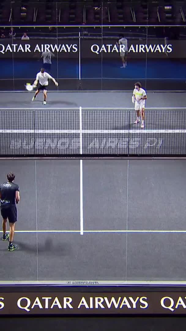 After a good rally, Dal Bianco hits a nice volley to take the first game of the second set