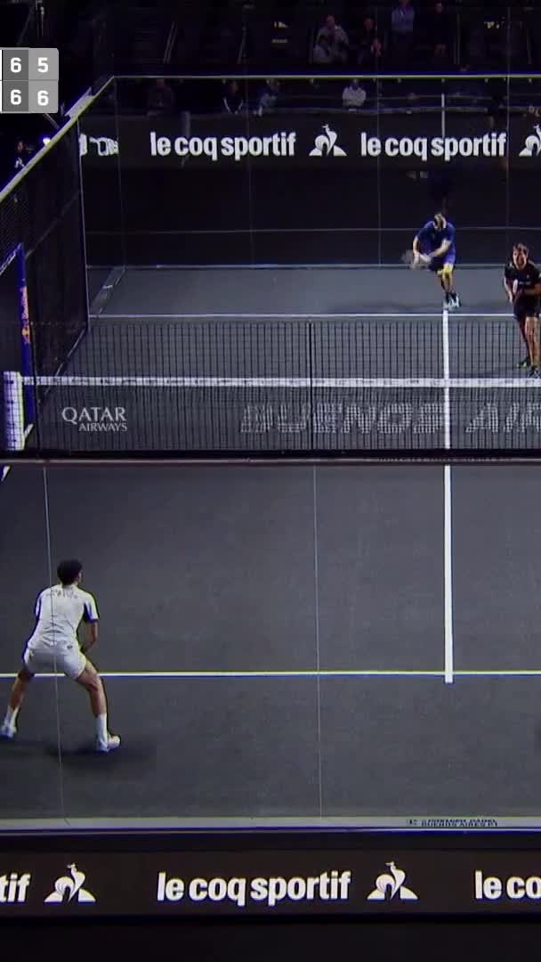 Sager hits a big smash to take the final set's tie break to a deuce