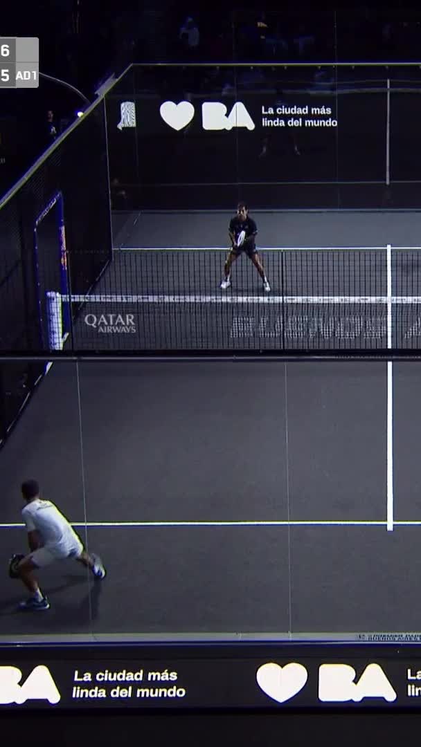 Great Smash by Galan to take the match to a tie break