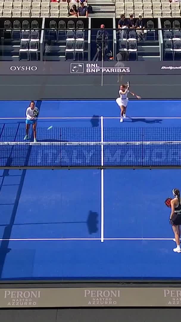 Vano hits a cheeky wall shot