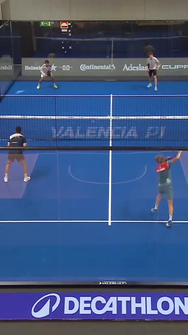 Rubini hits a well placed forehand volley
