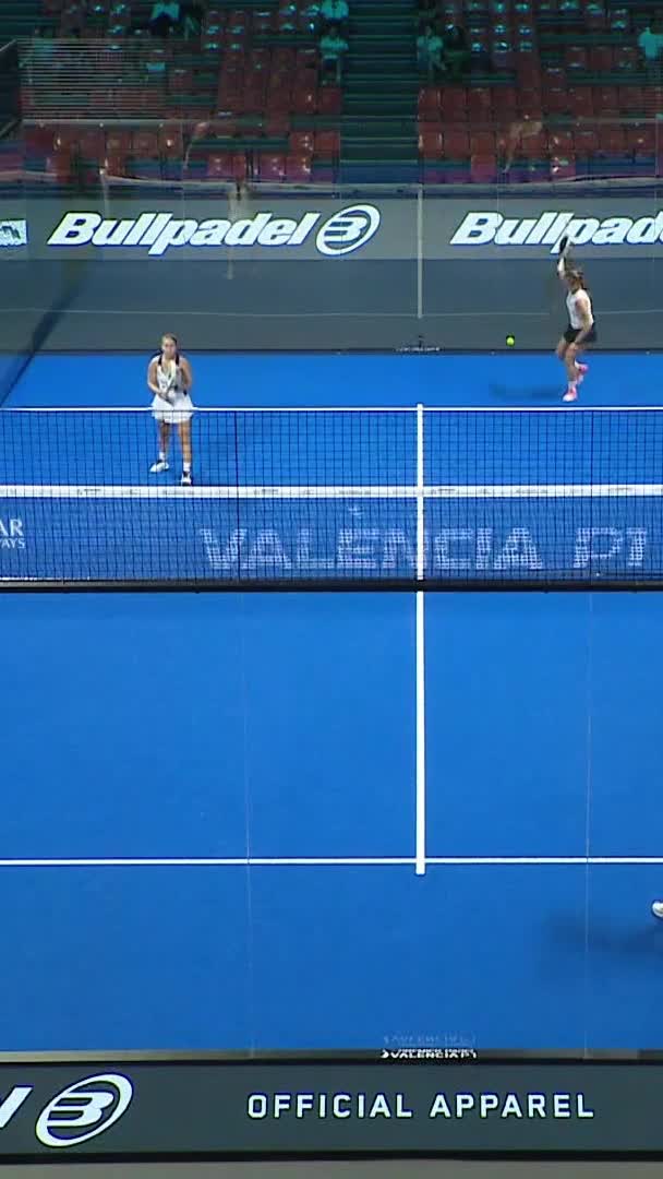 Eugenio hits a precise backhanded winner