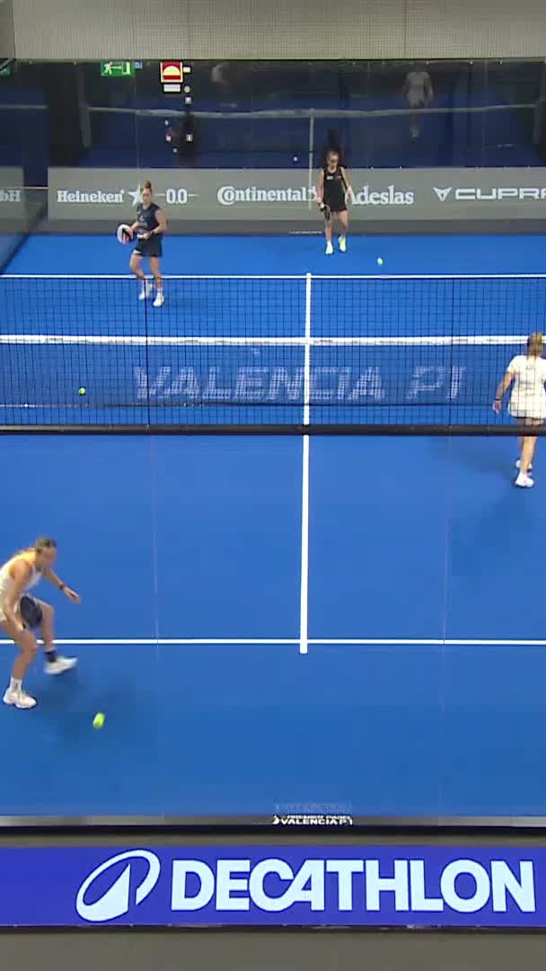 The players warming up