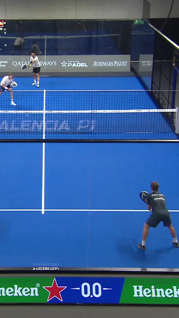 Lijo hits a well placed forehand winner