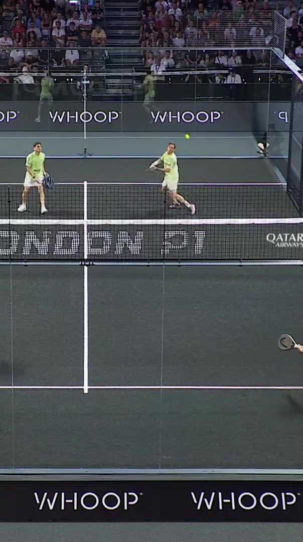 Tapia with an amazing smash from outside the court