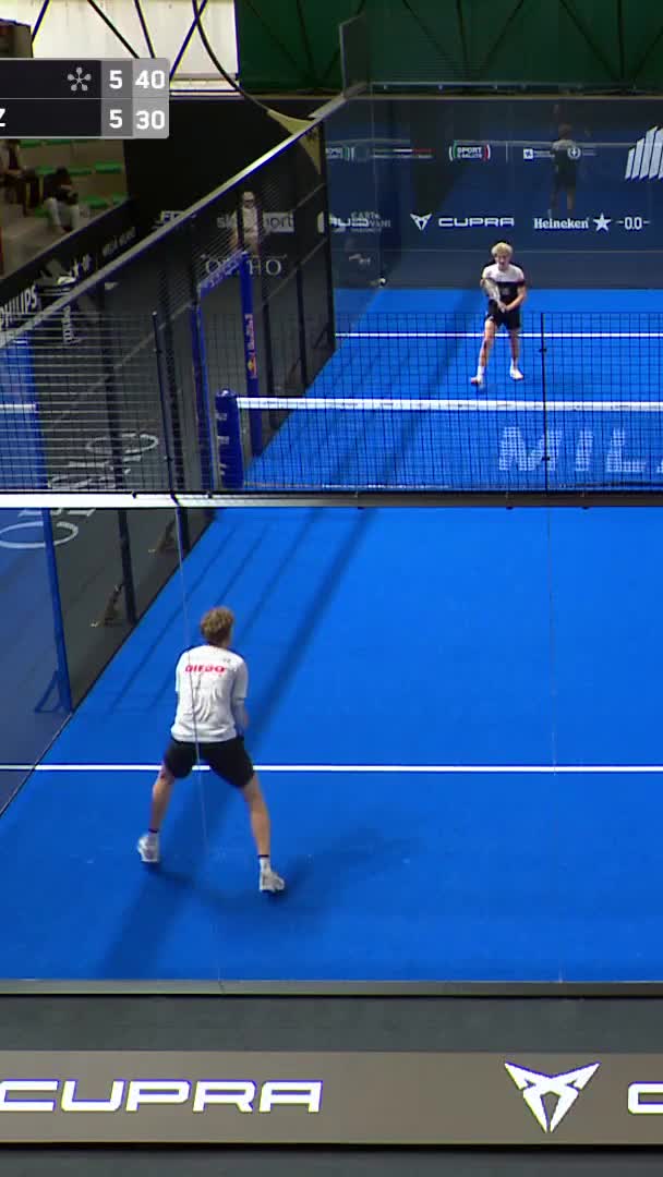 Chozas with a forehand volley winner