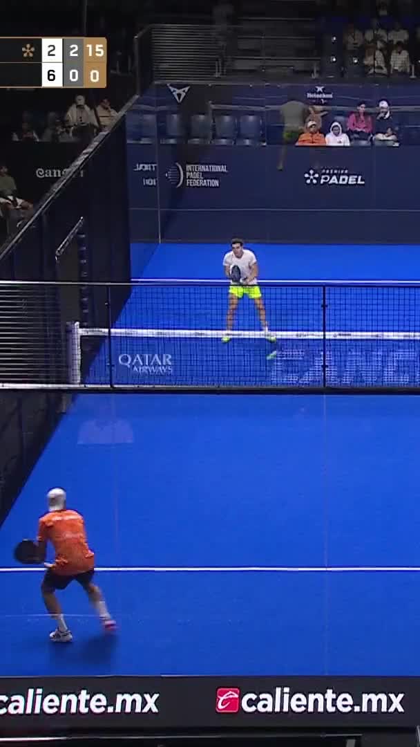 Galan hits a powerful smash